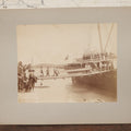 Lot 070 - Antique Boarded Photograph Of A Ship At Port, Bermuda, With Passengers And Workers Visible