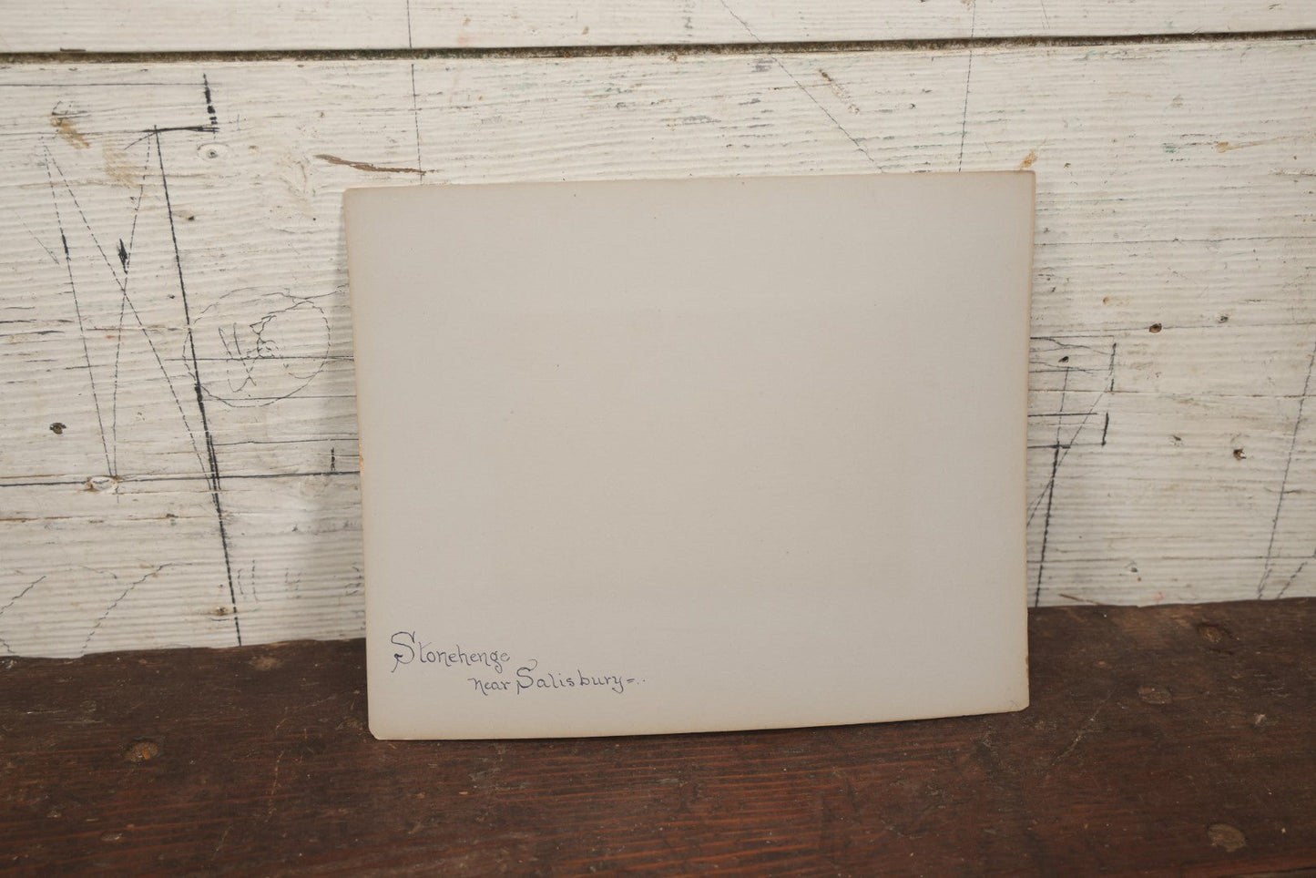 Lot 071 - Antique Boarded Photograph Of Stonehenge, With Man In Photo, Near Salisbury, England