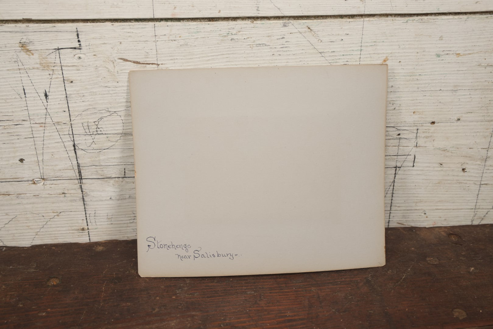 Lot 071 - Antique Boarded Photograph Of Stonehenge, With Man In Photo, Near Salisbury, England