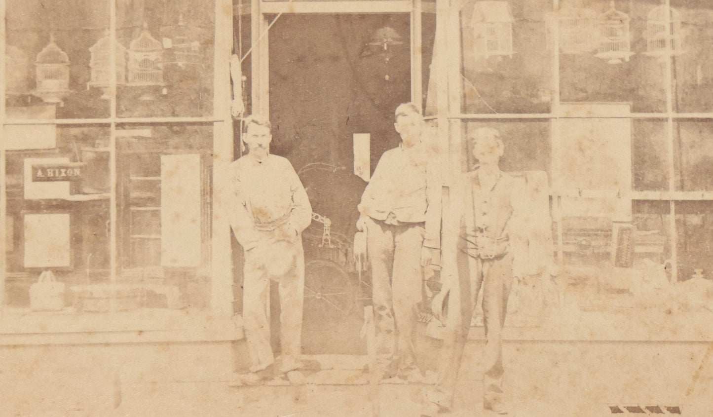 Lot 074 - Antique Cabinet Card Occupational Photograph Of Storefront Of A. Hixon Furniture, F.J. Taylor & Co., Photographer, Cambridgeport, Massachusetts