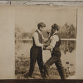 Lot 079 - Antique Real Photo Postcard R.P.P.C. Of Two Young Men Play Bare Knuckle Boxing, Fisticuffs