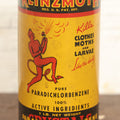 Lot 003 - Vintage Klinzmoth Devil Tin, Kills Moths And Larvae, Paradichlorobenzene Crystals, By Klinzmoth Chemical Corp,. New York, Chicago