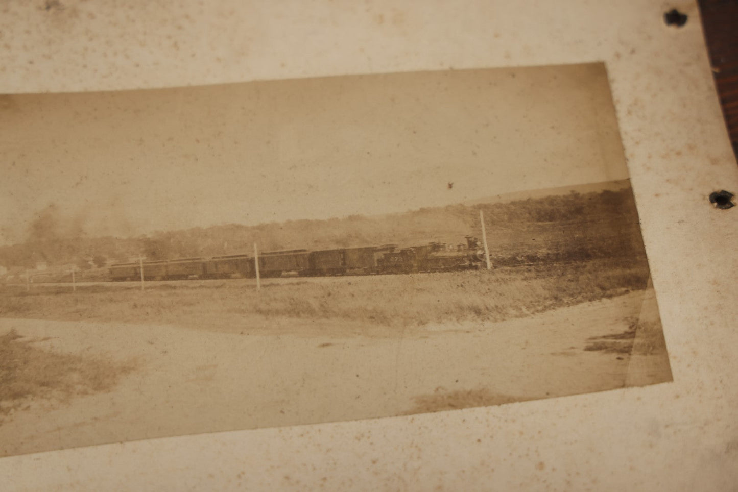 Lot 009 - Pair Of Antique Mounted Railroad Train Locomotive Photographs, Likely Pittsburgh And Connellsville Railroad, Circa 1880s, With Workers Visible