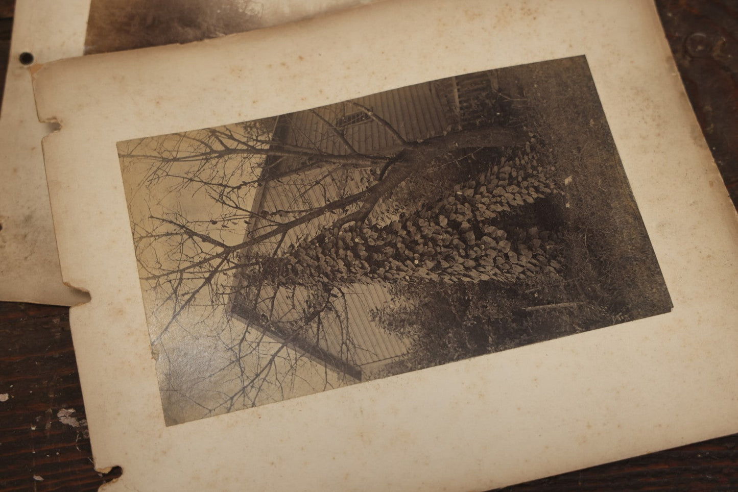 Lot 009 - Pair Of Antique Mounted Railroad Train Locomotive Photographs, Likely Pittsburgh And Connellsville Railroad, Circa 1880s, With Workers Visible