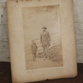 Lot 011 - Antique Mounted Photograph Of A Black Man And His Child, Early African American Photo, Standing By Fence, Photos Of Horses On Reverse
