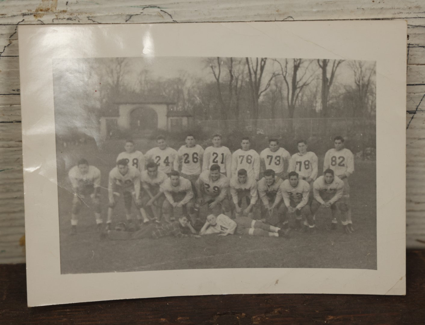 Lot 137 - Vintage Snapshot Photograph Of A Boys American Football Team, Circa 1940s