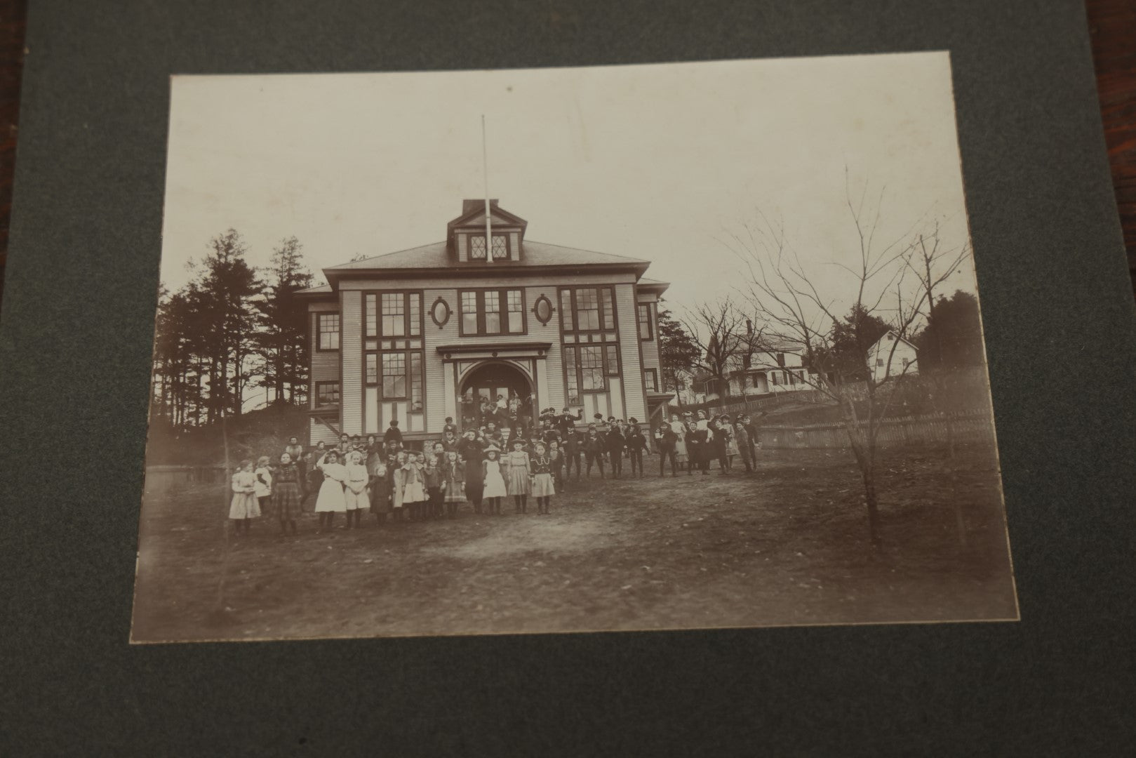 Lot 139 - Grouping Of Four Antique Boarded Photos Of School Children, Including Interior Shot Of A Turn Of The Century Classroom