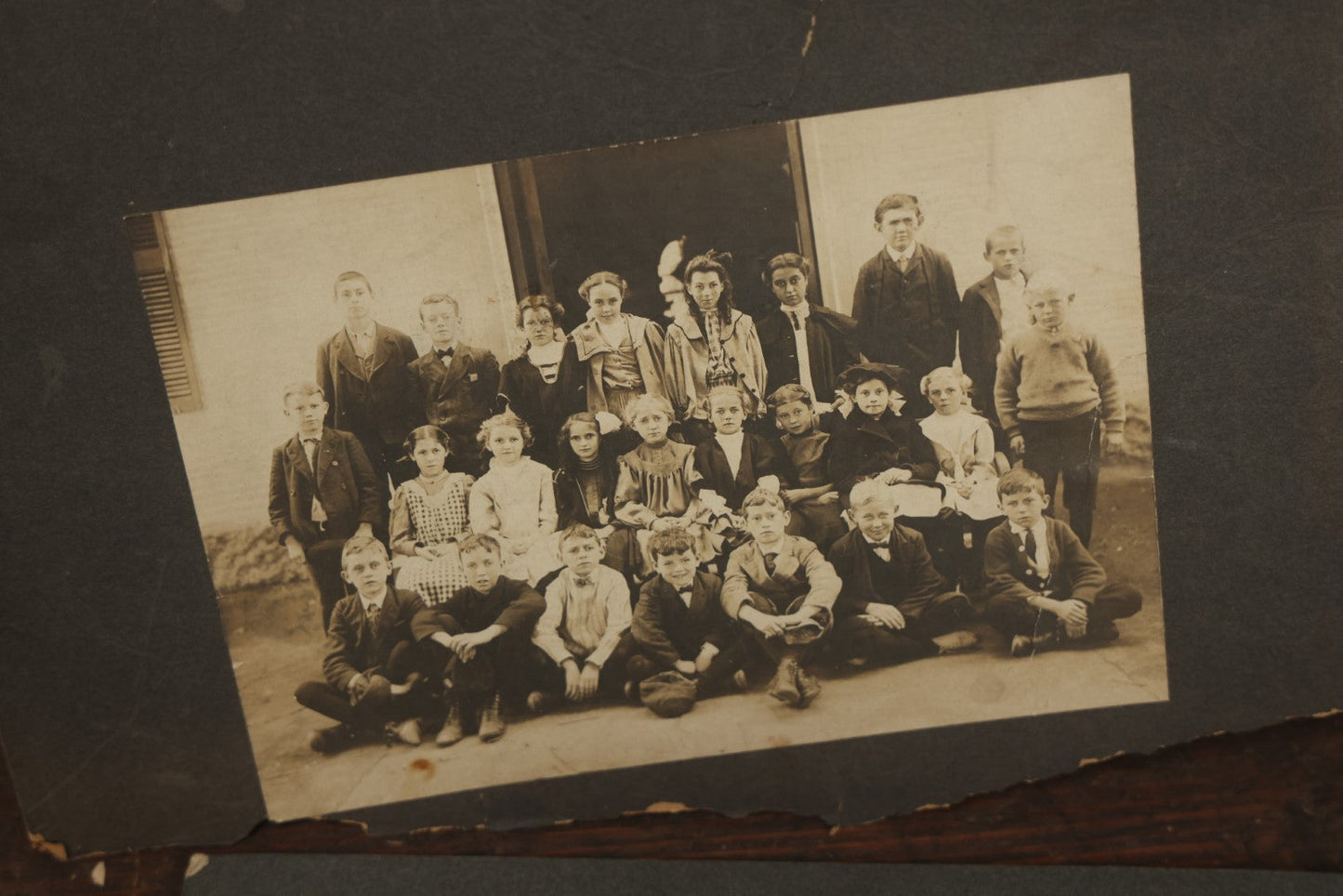 Lot 139 - Grouping Of Four Antique Boarded Photos Of School Children, Including Interior Shot Of A Turn Of The Century Classroom