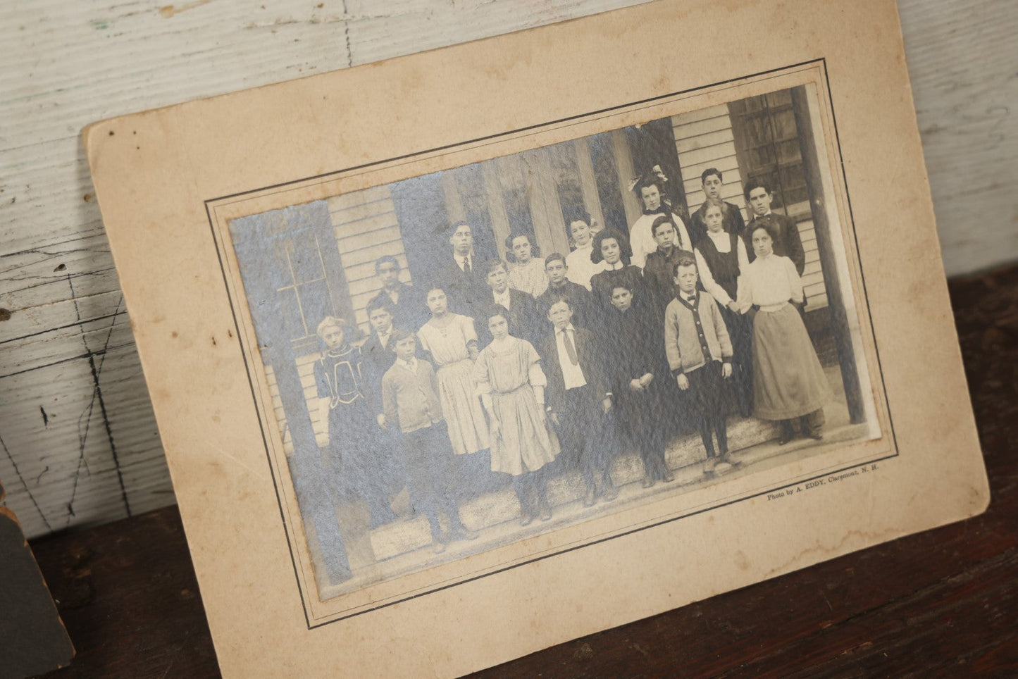 Lot 139 - Grouping Of Four Antique Boarded Photos Of School Children, Including Interior Shot Of A Turn Of The Century Classroom