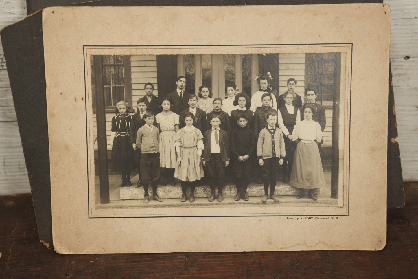 Lot 139 - Grouping Of Four Antique Boarded Photos Of School Children, Including Interior Shot Of A Turn Of The Century Classroom