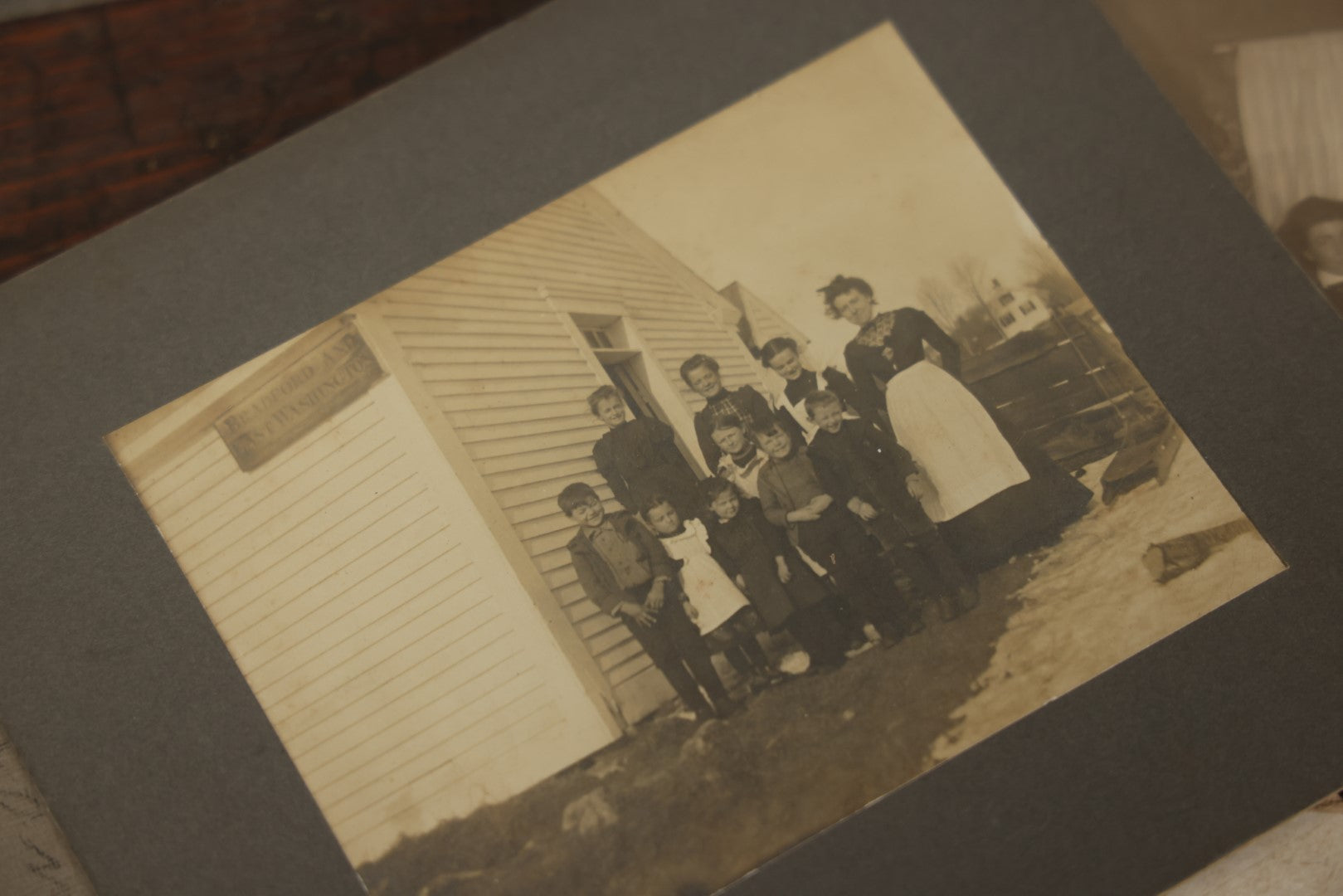 Lot 140 - Grouping Of Eight Antique Boarded Photos Of Groups Of People Outside, Turn Of The Century, Including Houses, Interior Shots, And More