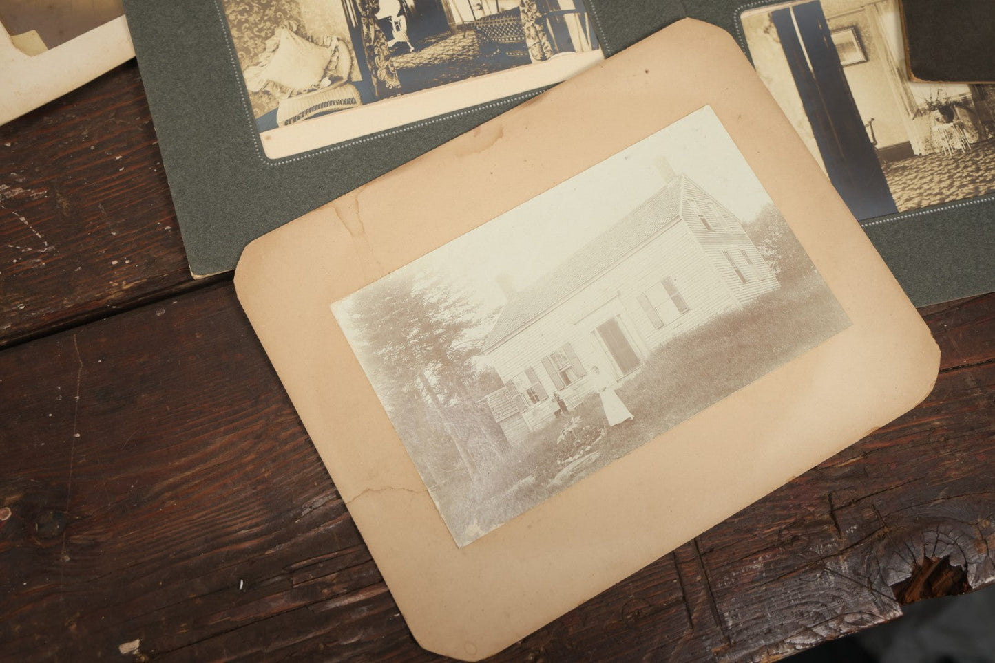 Lot 141 - Grouping Of 12 Antique Boarded Photos Of People, Houses, Trees And More, Including West Palm Beach Florida