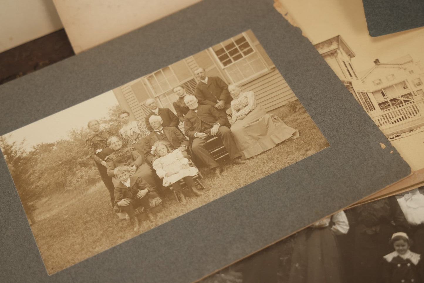 Lot 141 - Grouping Of 12 Antique Boarded Photos Of People, Houses, Trees And More, Including West Palm Beach Florida