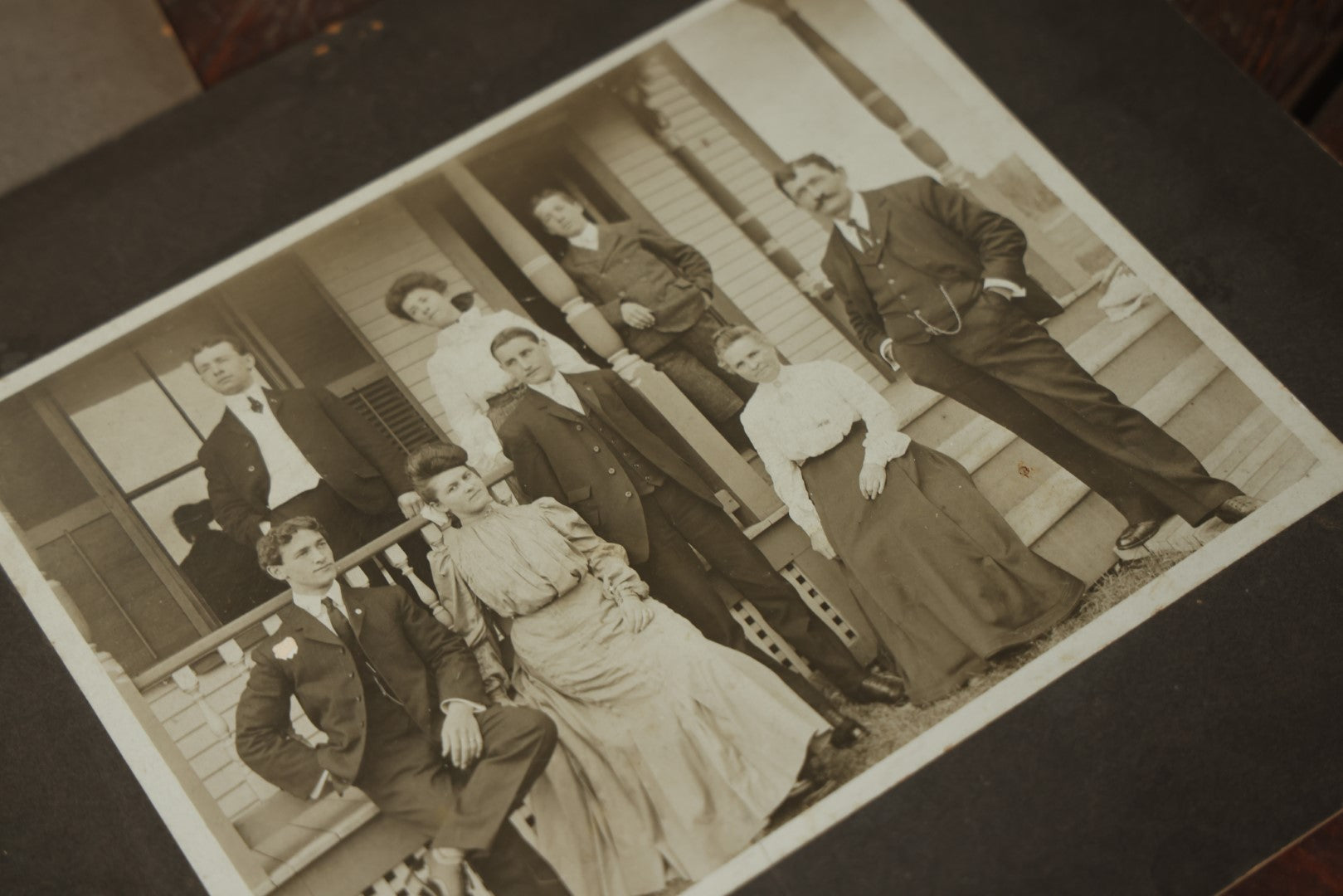 Lot 141 - Grouping Of 12 Antique Boarded Photos Of People, Houses, Trees And More, Including West Palm Beach Florida