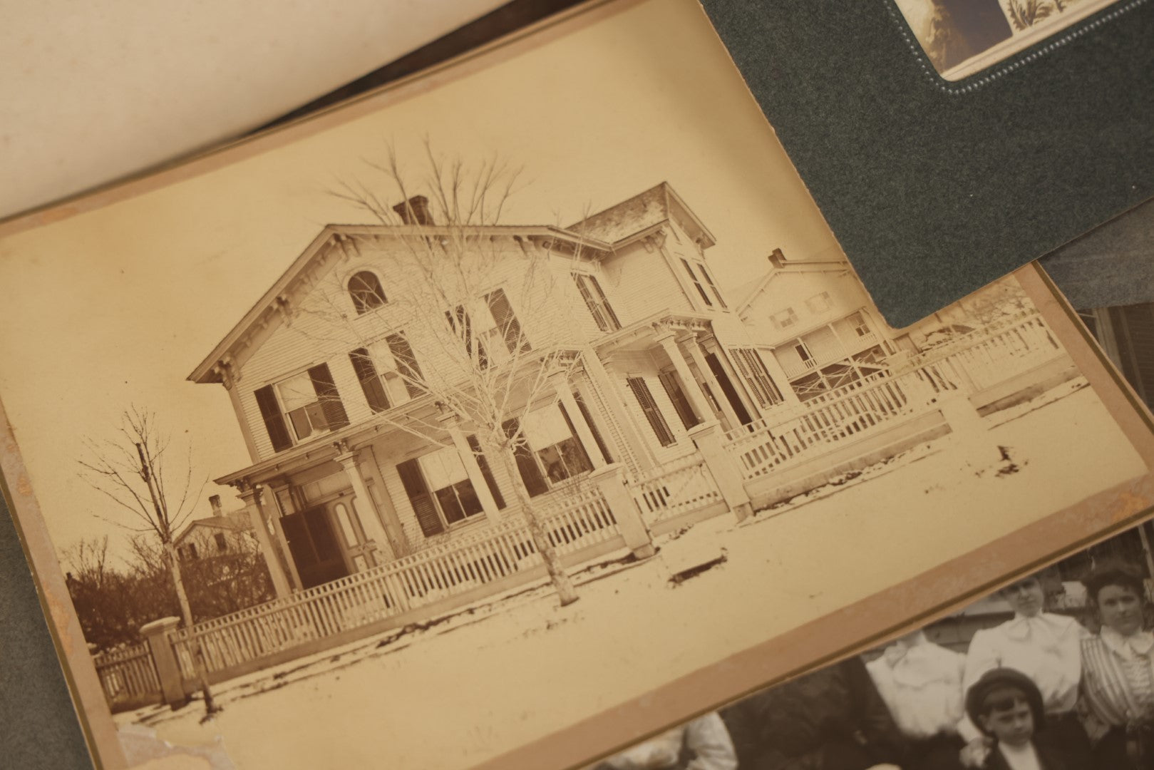 Lot 141 - Grouping Of 12 Antique Boarded Photos Of People, Houses, Trees And More, Including West Palm Beach Florida