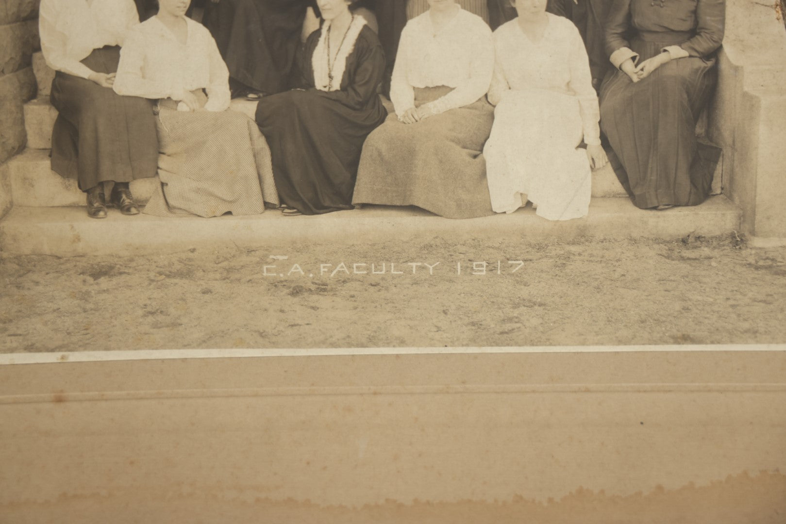 Lot 142 - Pair Of Antique Boarded Photos, One Showing The 1916 Germanae Society, A Women's Literary Society, And Another Labeled C.A. Faculty, 1917, Likely From New Hampton School, New Hampshire