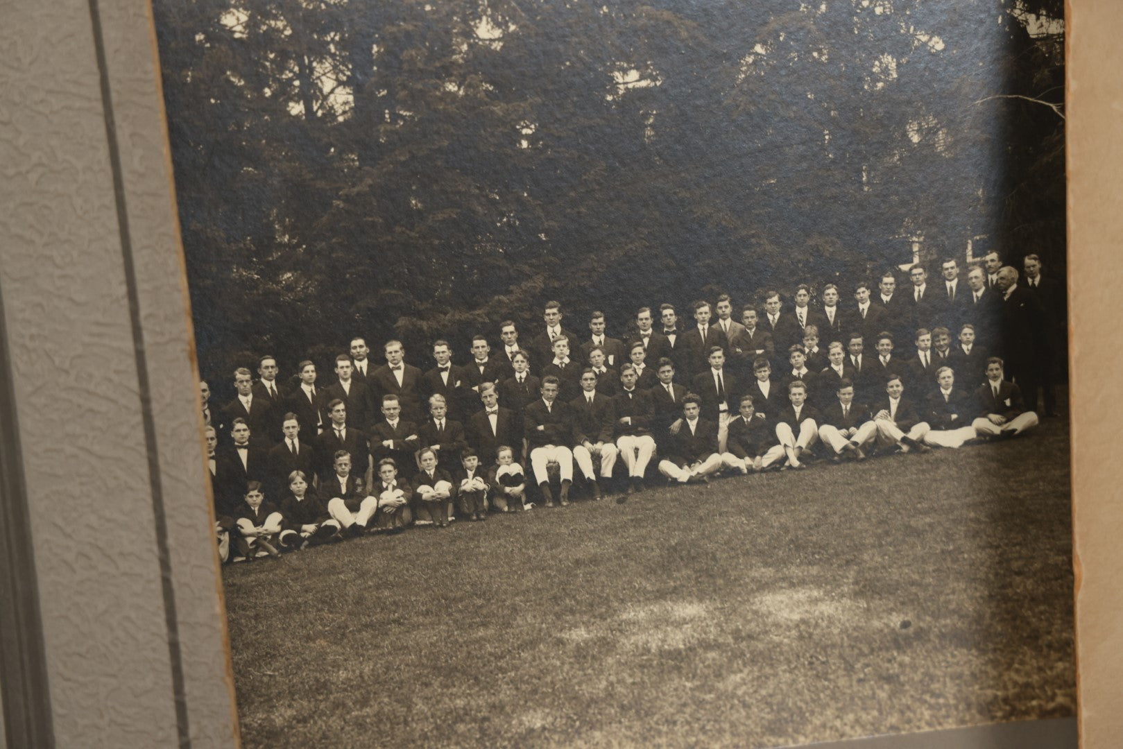 Lot 143 - Grouping Of Ten Antique Group Photographs, Boarded And Others, Showing First Communion Recipients, Graduates, Societies, Horse Race, And More