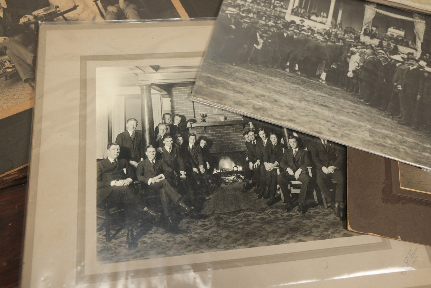 Lot 143 - Grouping Of Ten Antique Group Photographs, Boarded And Others, Showing First Communion Recipients, Graduates, Societies, Horse Race, And More