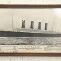 Lot 013 - Antique Framed White Star Line Titanic Poster, Commemorating The Sinking And Disaster, Published By Tichnor Brother, Inc., Boston, Massachusetts, Circa Early 20th Century, 23-1/2" x 15"