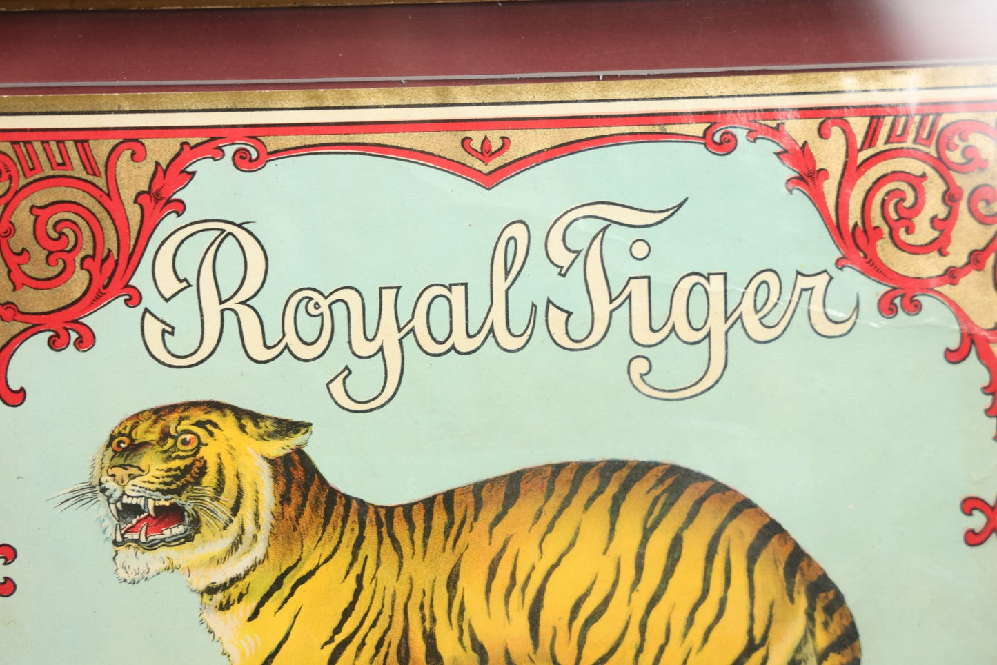 Lot 015 - Antique Royal Tiger Crate Label, Framed And Matted, Likely From A Grape Crate, 15" x 13"