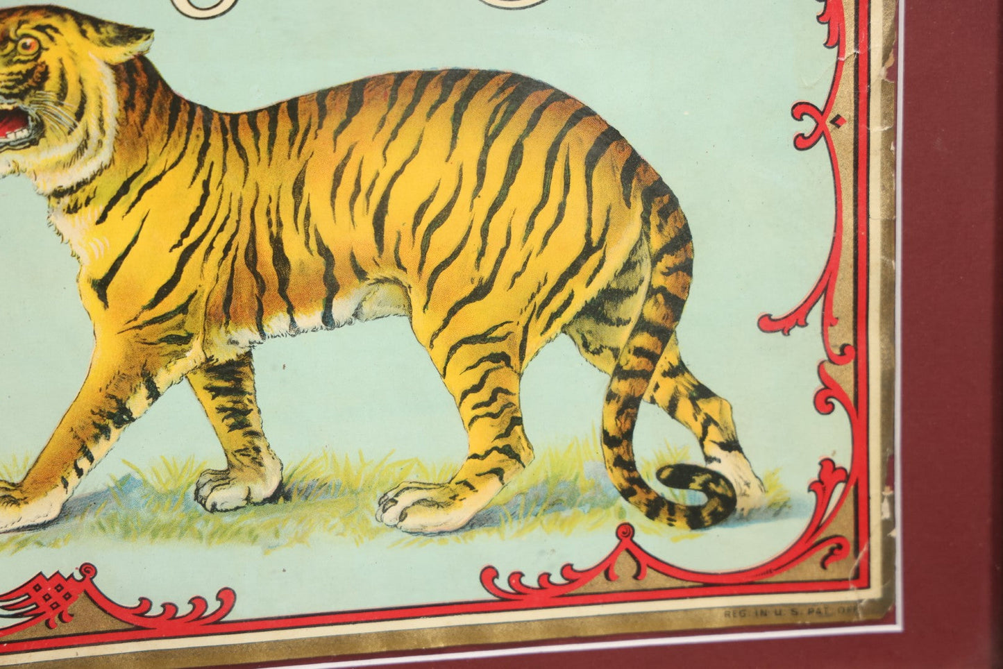 Lot 015 - Antique Royal Tiger Crate Label, Framed And Matted, Likely From A Grape Crate, 15" x 13"