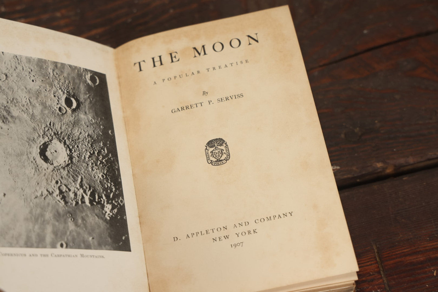 Lot 016 - "The Moon: A Popular Treatise" Antique Astronomy Book By Garrett P. Serviss, Profusely Illustrated With Photographs, Published By D. Appleton And Company, New York, 1907, With Star Finder Ephemera