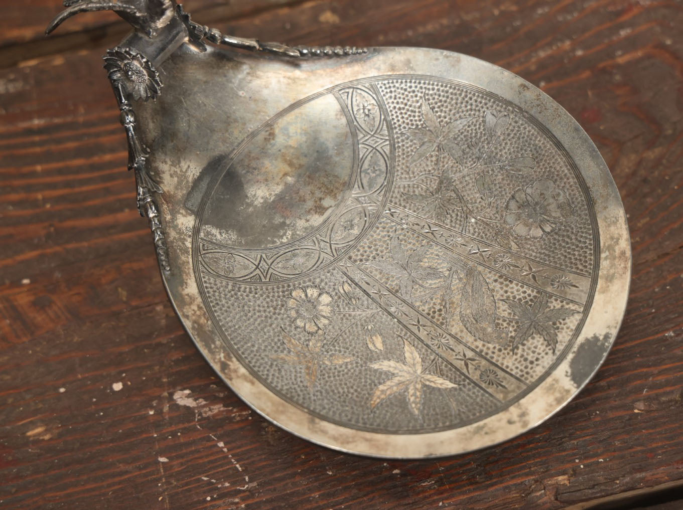 Lot 027 - Antique Silver Plate Serving Dish With Bird Adornment, By James W. Tufts, Boston, Quadruple Plated, No. 3128