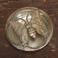 Lot 035 - Antique Silver Plate Butterfly Receiver Dresser Dish With Glass Insert, Hallmarked