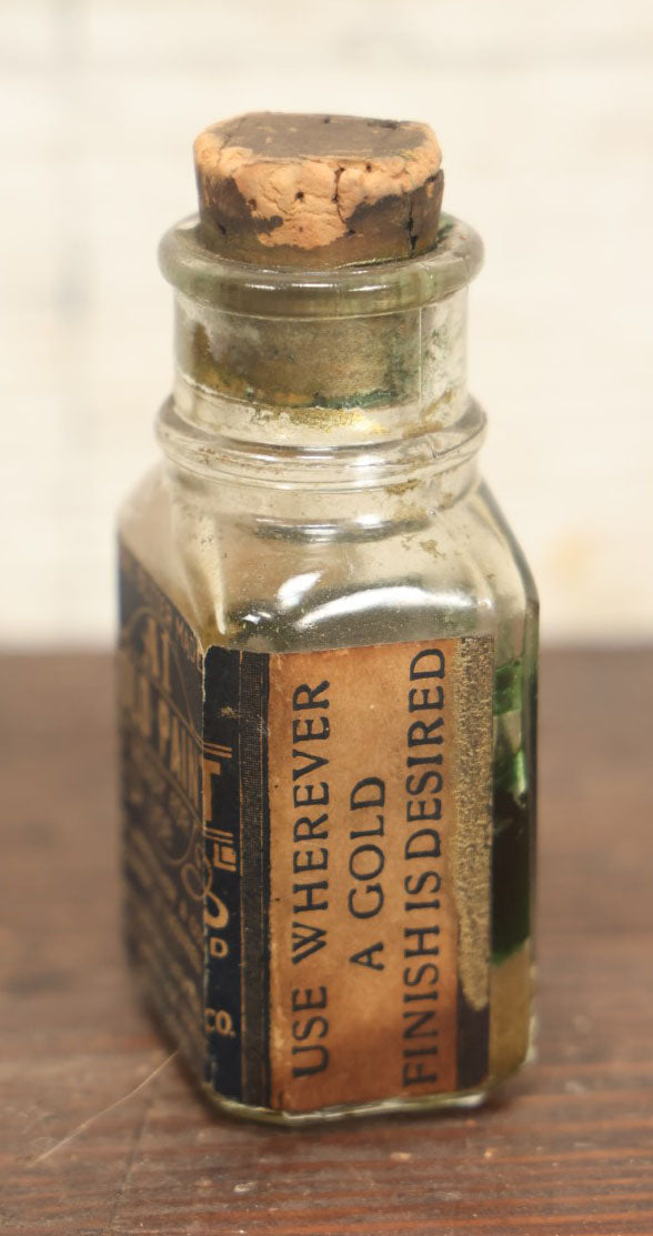 Lot 036 - Antique A1 Gold Paint Jar With Paper Label, By Northeastern Chemical Co., Boston