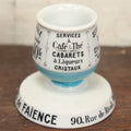 Lot 037 - Vintage French Cafe Bar Top Porcelain Match Strike, Aux Lions De Faience