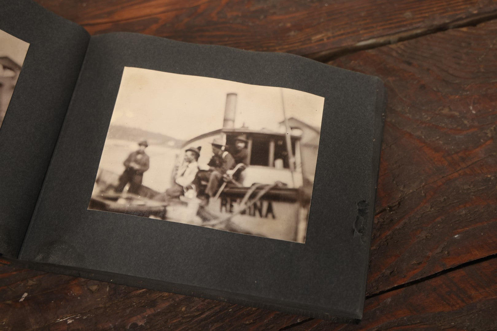 Lot 043 - Antique Early 20th Century Snap Shot Photo Album Chronicling The Lives And Adventures Of Outdoorsmen, Canoeing, Camping, Hunting, Snow Shoeing, Winter Scenes, Note Wear And Soft Focus