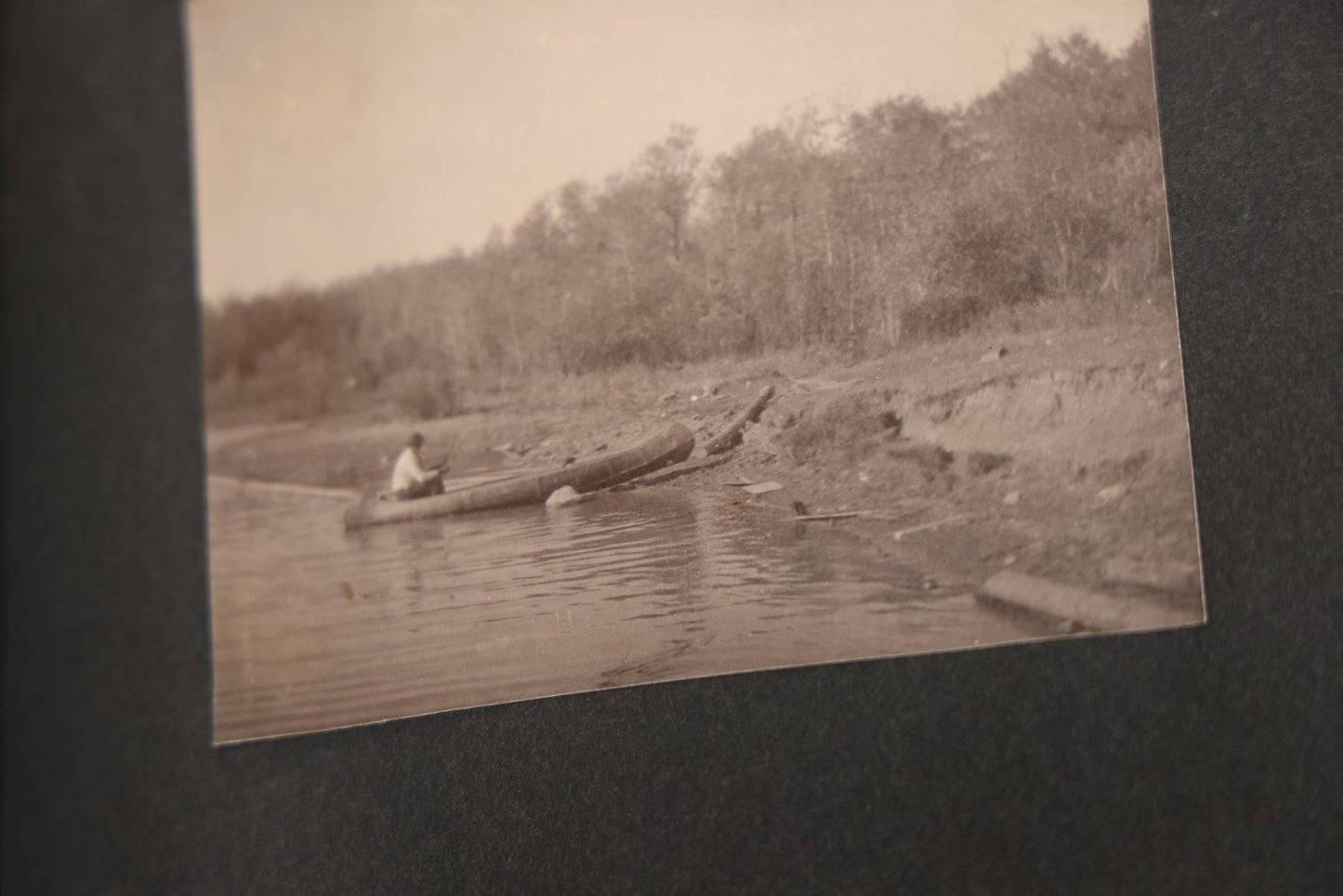 Lot 043 - Antique Early 20th Century Snap Shot Photo Album Chronicling The Lives And Adventures Of Outdoorsmen, Canoeing, Camping, Hunting, Snow Shoeing, Winter Scenes, Note Wear And Soft Focus