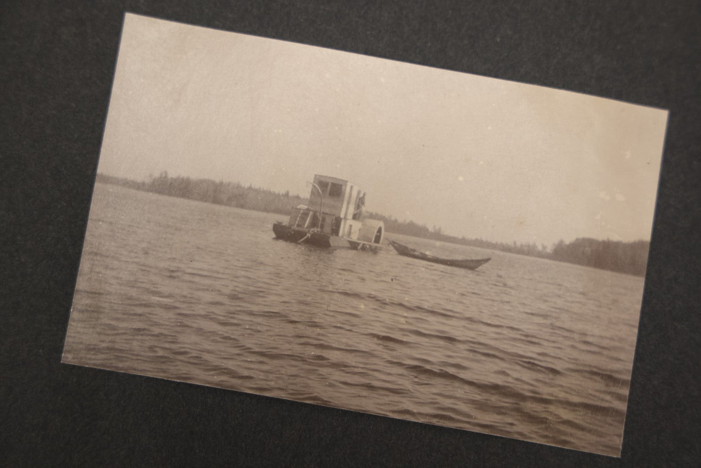 Lot 043 - Antique Early 20th Century Snap Shot Photo Album Chronicling The Lives And Adventures Of Outdoorsmen, Canoeing, Camping, Hunting, Snow Shoeing, Winter Scenes, Note Wear And Soft Focus