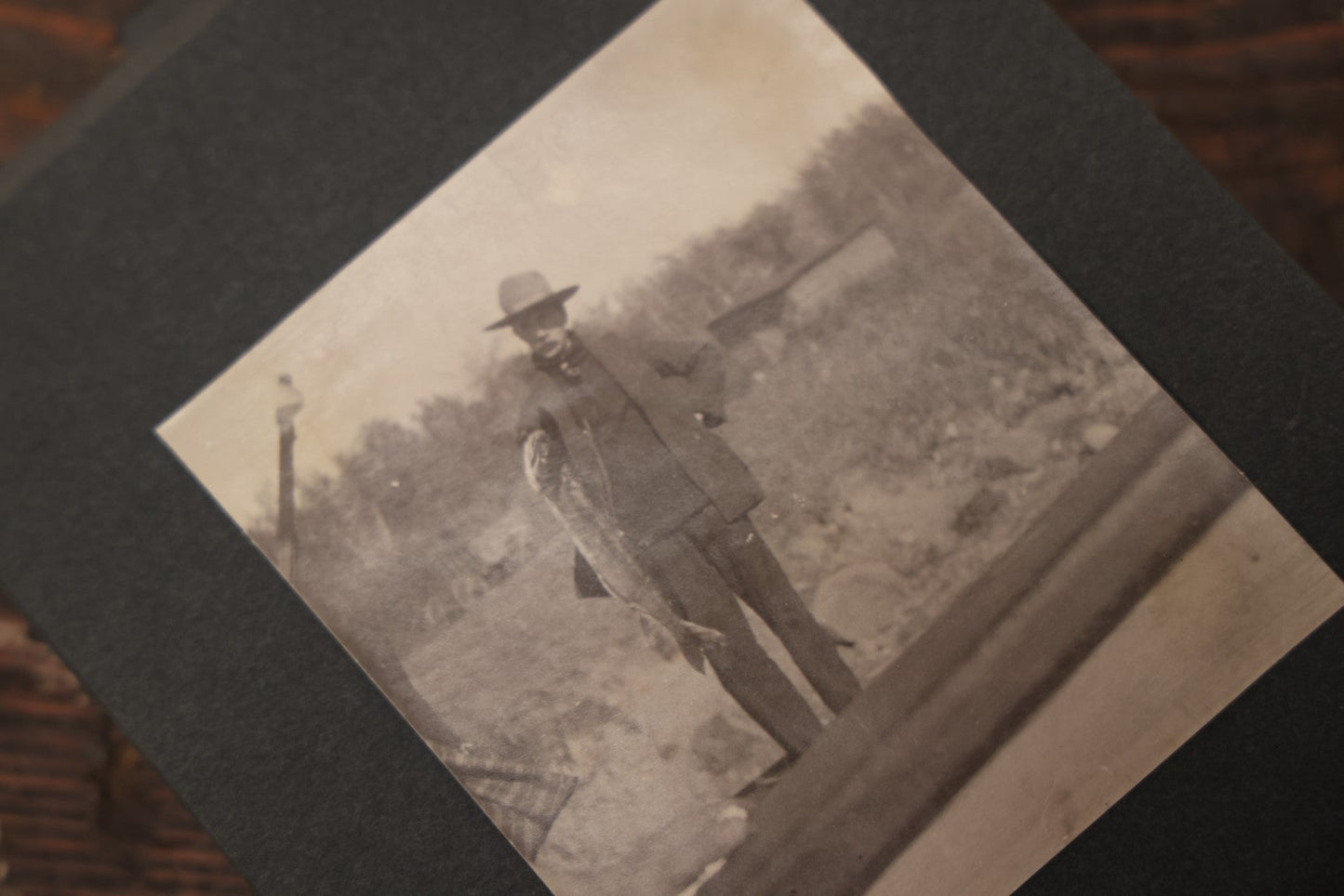 Lot 043 - Antique Early 20th Century Snap Shot Photo Album Chronicling The Lives And Adventures Of Outdoorsmen, Canoeing, Camping, Hunting, Snow Shoeing, Winter Scenes, Note Wear And Soft Focus