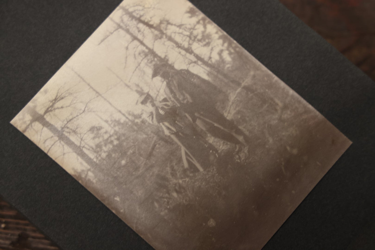 Lot 043 - Antique Early 20th Century Snap Shot Photo Album Chronicling The Lives And Adventures Of Outdoorsmen, Canoeing, Camping, Hunting, Snow Shoeing, Winter Scenes, Note Wear And Soft Focus