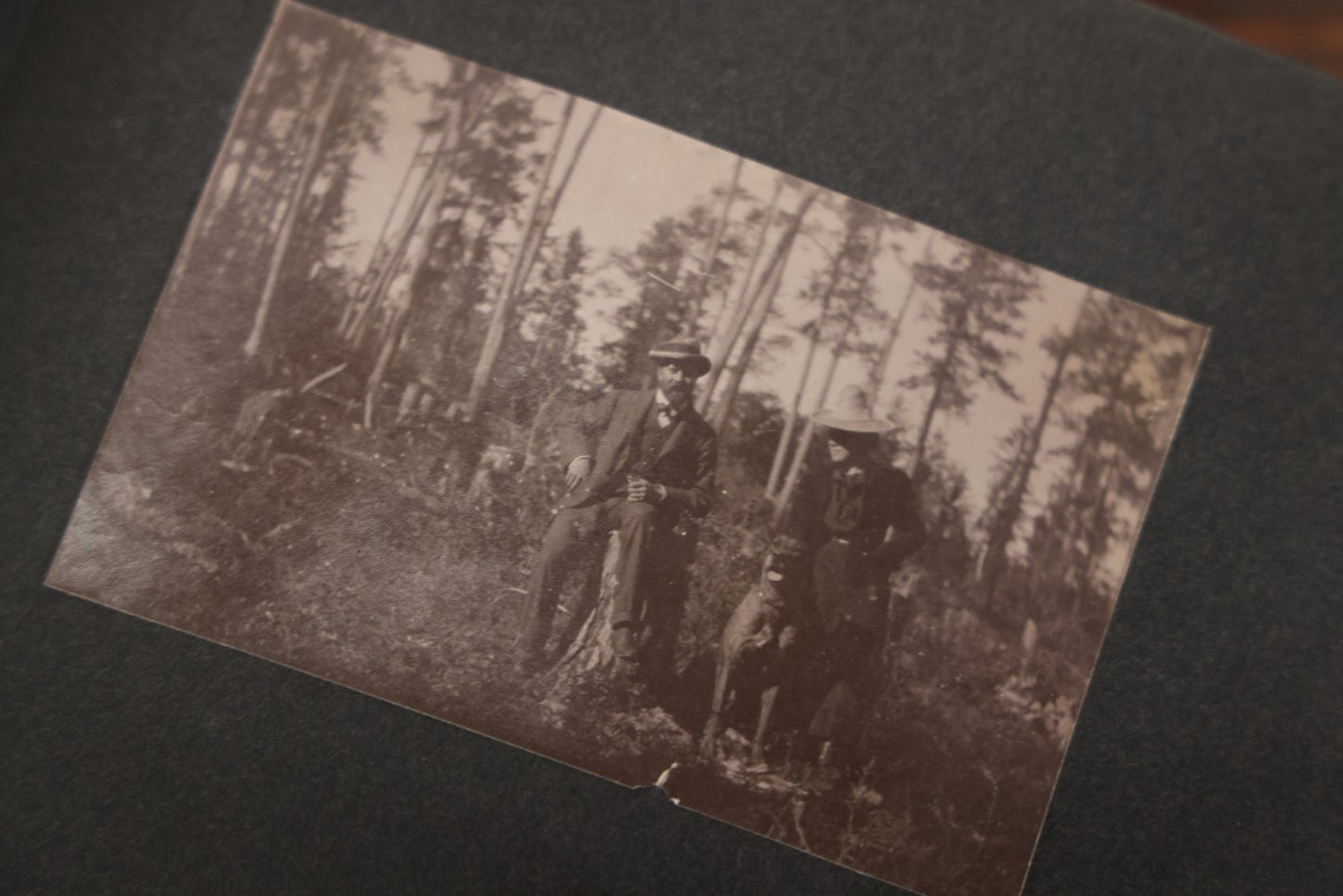 Lot 043 - Antique Early 20th Century Snap Shot Photo Album Chronicling The Lives And Adventures Of Outdoorsmen, Canoeing, Camping, Hunting, Snow Shoeing, Winter Scenes, Note Wear And Soft Focus