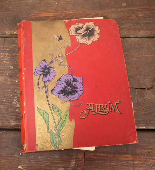 Lot 044 - Antique Scrapbook With Many Hand Drawn Illustrations, Cards, Watercolors, Belonged To The Brockunier Family, January 1St, 1912