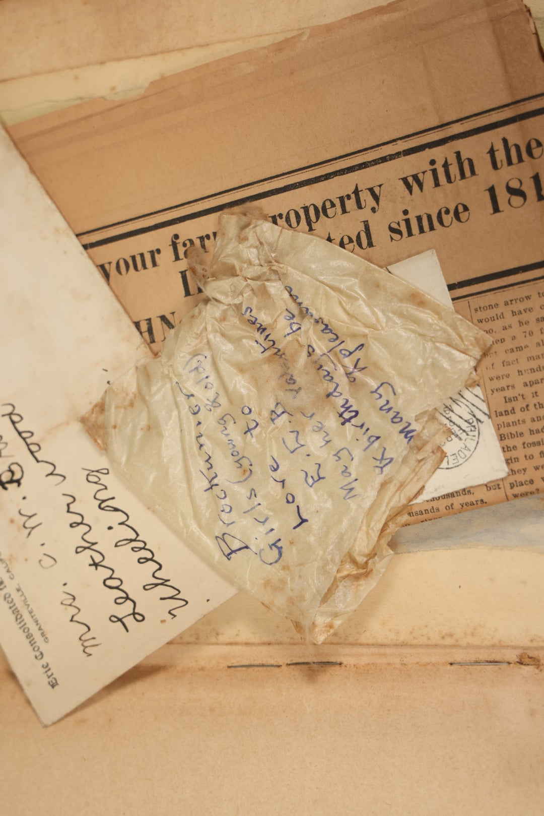 Lot 044 - Antique Scrapbook With Many Hand Drawn Illustrations, Cards, Watercolors, Belonged To The Brockunier Family, January 1St, 1912