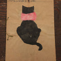 Lot 045 - Antique Child's Halloween Arts And Crafts Project, Various Paper Cut Silhouettes, Including Cats, Bats,  Witch, And More, By Clare Reed Brockunier, Circa 1912