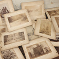 Lot 046 - Grouping Of 10+ Antique Boarded Photographs (Two Photos Per Each, Double Sided) Featuring Landscapes, Buildings, Possible Early Photo Of San Francisco Street, Etc., Circa 1880s