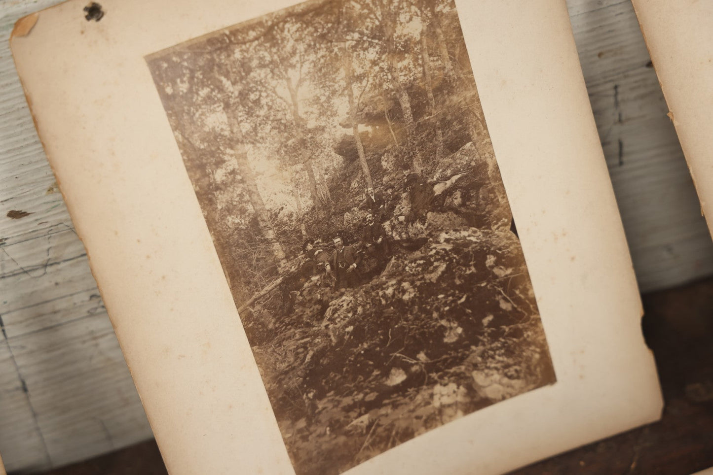 Lot 047 - Grouping Of 9+ Antique Boarded Photographs (Two Photos Per Each, Double Sided) Featuring People On Horseback, Couple Sleeping On Porch, Various Group Nature Photos, Circa 1880s