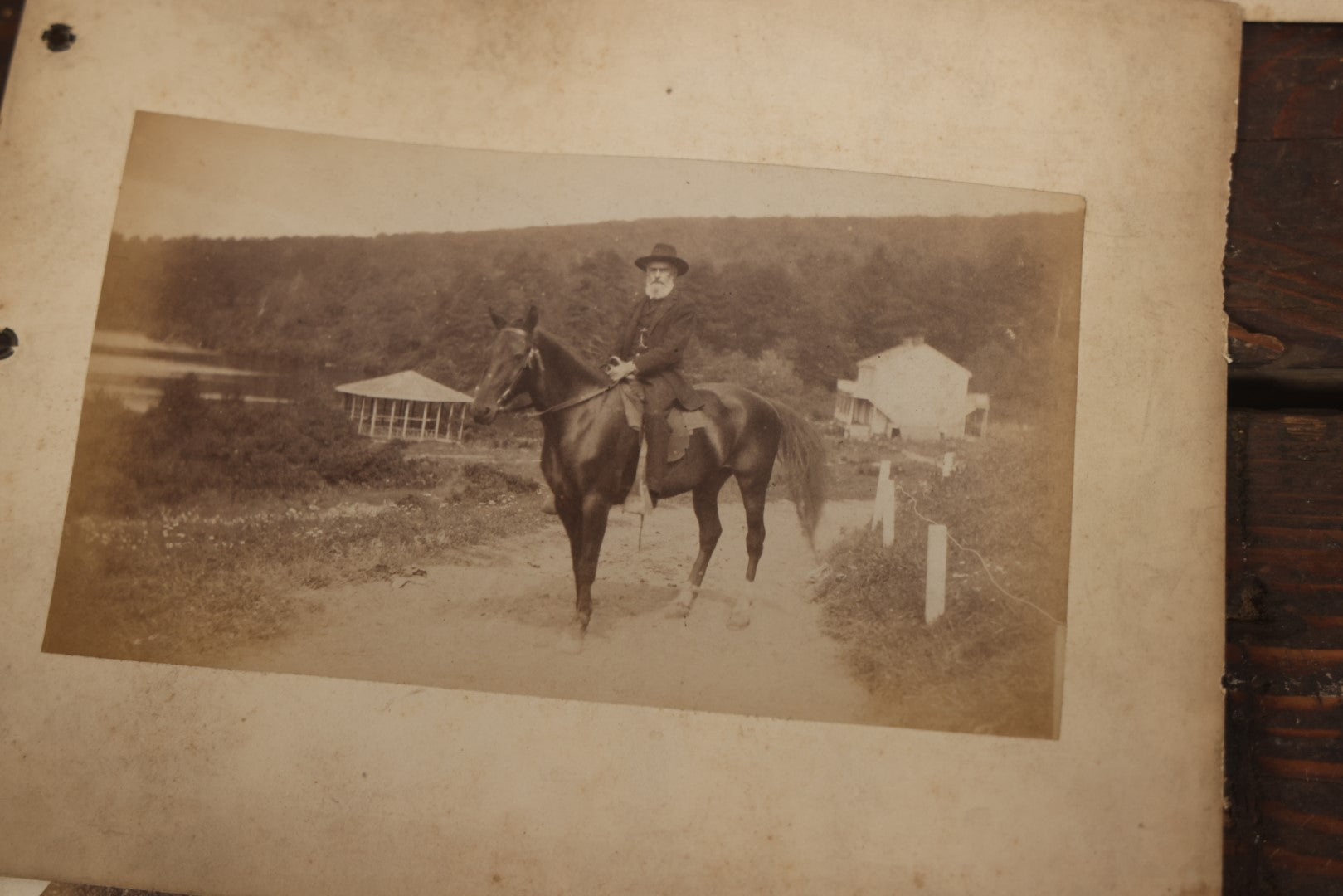 Lot 047 - Grouping Of 9+ Antique Boarded Photographs (Two Photos Per Each, Double Sided) Featuring People On Horseback, Couple Sleeping On Porch, Various Group Nature Photos, Circa 1880s