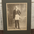 Lot 052 - Antique Boarded Portrait Photo Of A Freemason In Apron With Compass And Square, "G"
