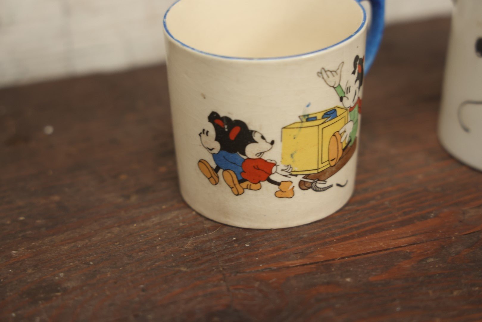 Lot 057 - Pair Of Vintage Mickey And Minnie Mouse Disney Porcelain Pieces, Made In Japan, Creamer And Mug