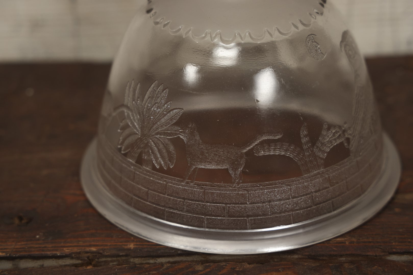 Lot 073 - Antique E.A.P.G. Early American Pattern Glass Cheese Or Butter Keeper Dome Cover With Black Cats, Owls, Man In The Moon 