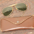 Lot 078 - Vintage Tinted Aviator Sunglasses In Original Leather Case