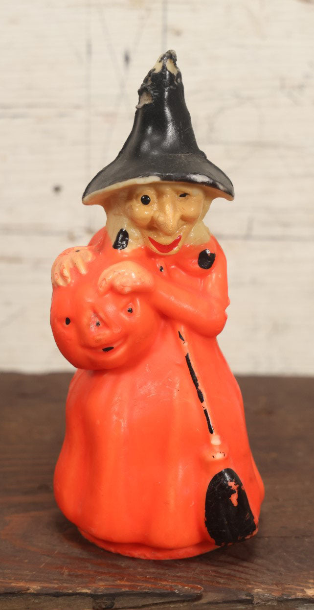 Lot 084 - Vintage Halloween Witch Candle By Gurley Candles, Original Price 89 Cents, Buffalo, New York, Various Wear, Unburned