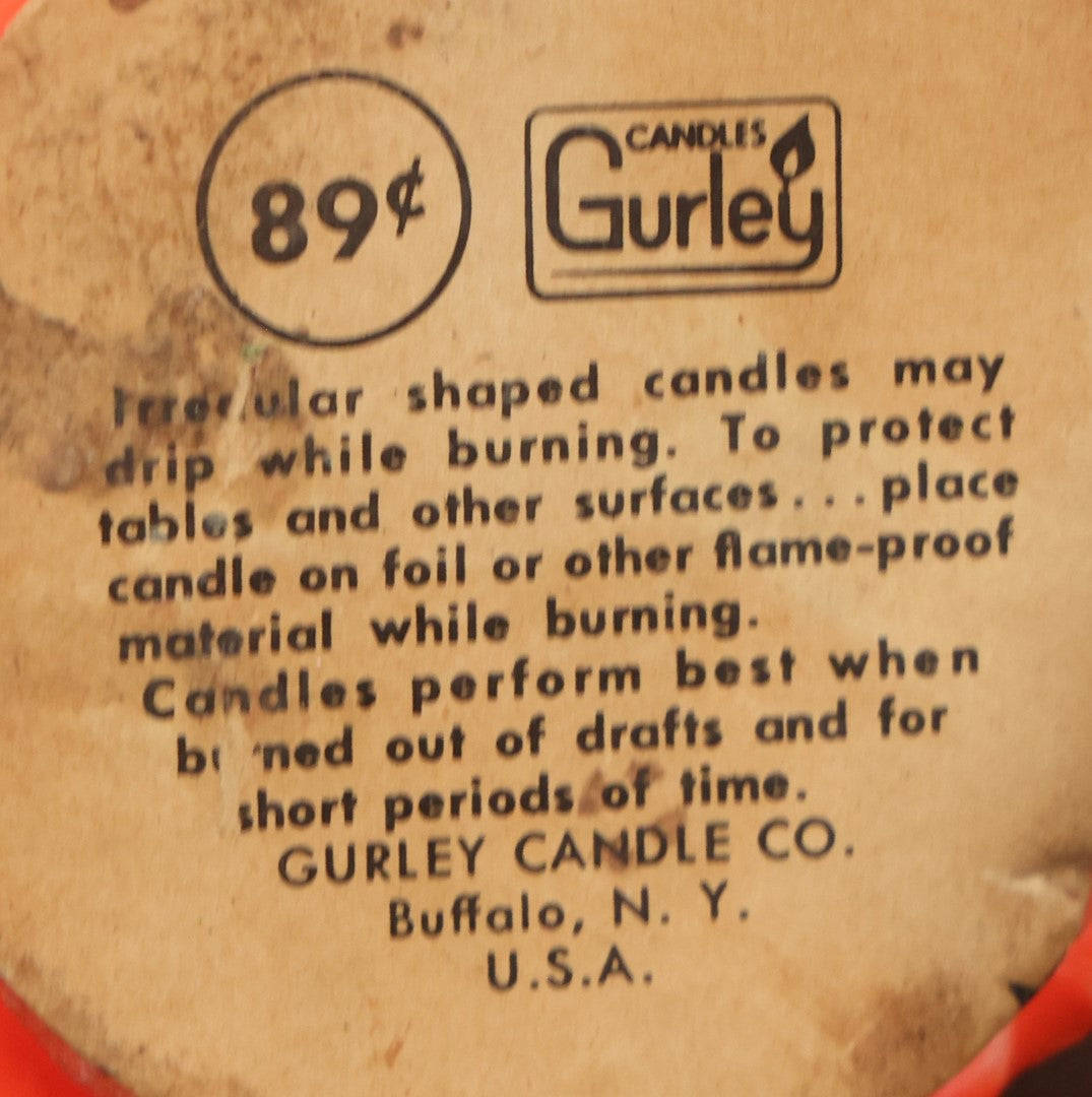 Lot 084 - Vintage Halloween Witch Candle By Gurley Candles, Original Price 89 Cents, Buffalo, New York, Various Wear, Unburned