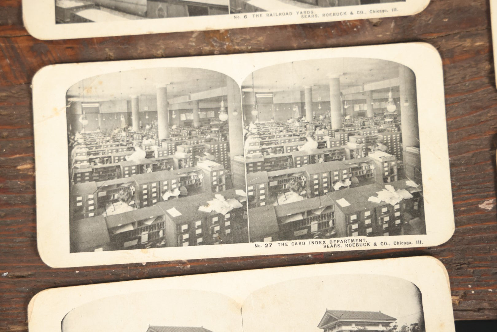 Lot 128 - Grouping Of 11 Antique Occupational Stereo View Cards Showing The Interior Operations Of Sears, Roebuck, & Co., Chicago, Illinois