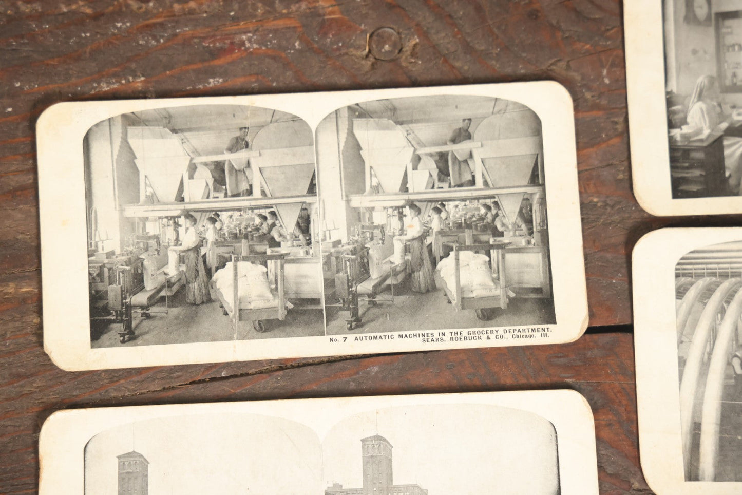 Lot 128 - Grouping Of 11 Antique Occupational Stereo View Cards Showing The Interior Operations Of Sears, Roebuck, & Co., Chicago, Illinois